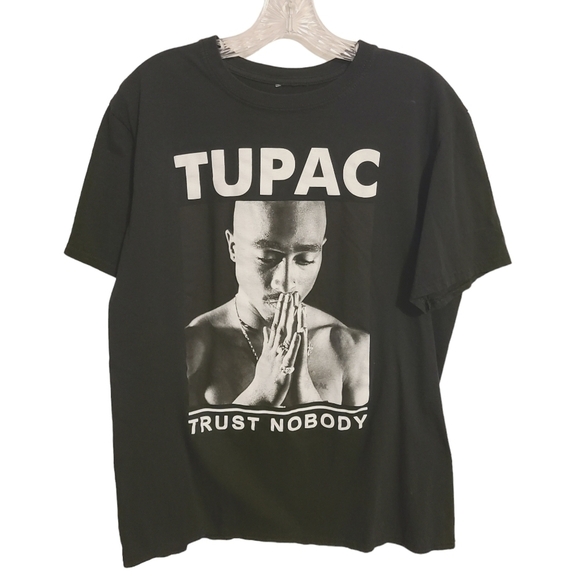 2PAC | Unisex Black 2Pac "Trust Nobody" Short Sleeve Graphic Tee (Size Large) - Picture 1 of 9